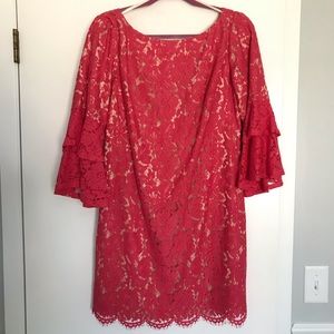 NWOT Eliza J Pink Long Sleeve Dress Size 10